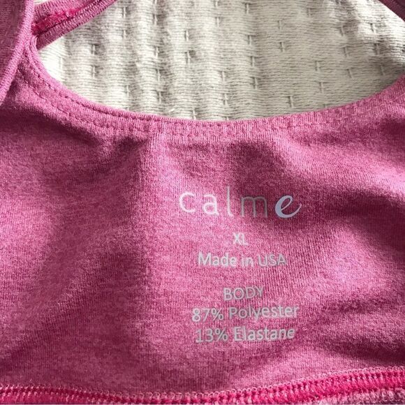 CALME Johnny Was Racerback Sports Bra Ease Cross Back‎ Yoga Pink Purple NWOT XL - Picture 6 of 7